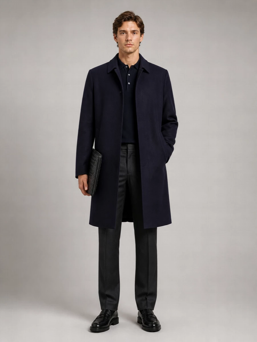 Lardini Virgin Wool Single Breasted Coat