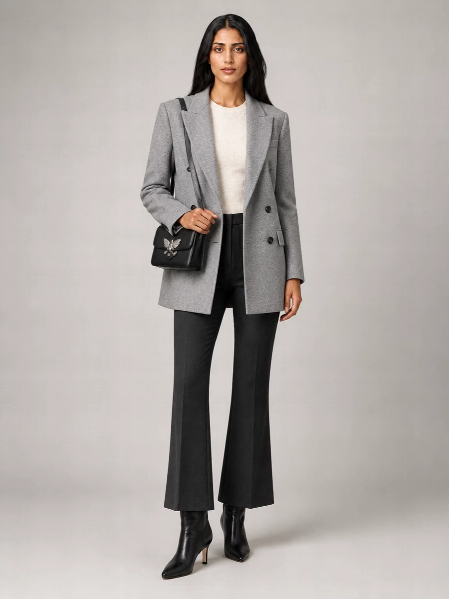 Pinko Double-Breasted Wool-Blend Blazer
