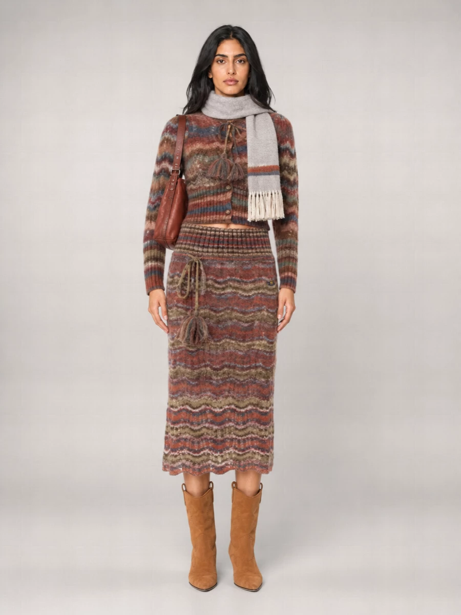 Vivienne Westwood Mohair Blend Fitted Skirt