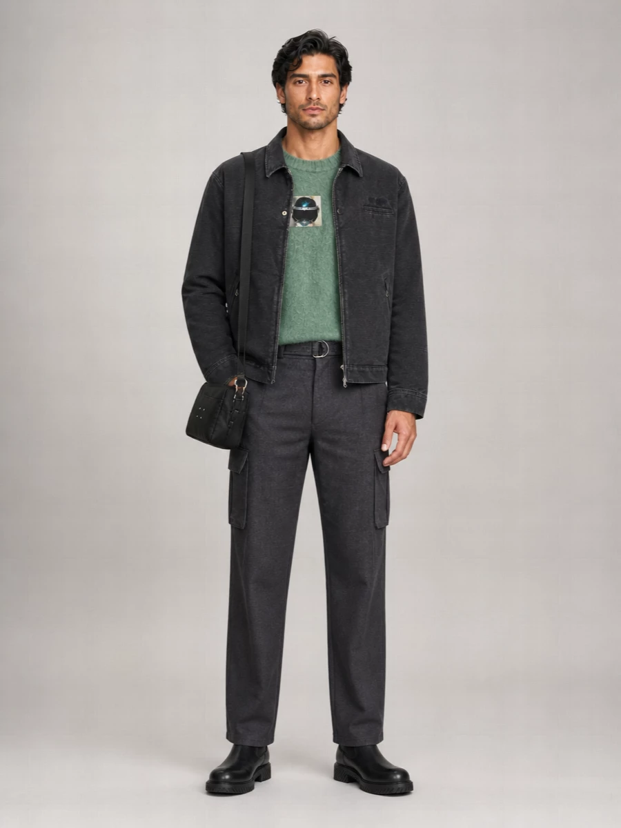 Undercover Cotton Printed Single Breasted Coat