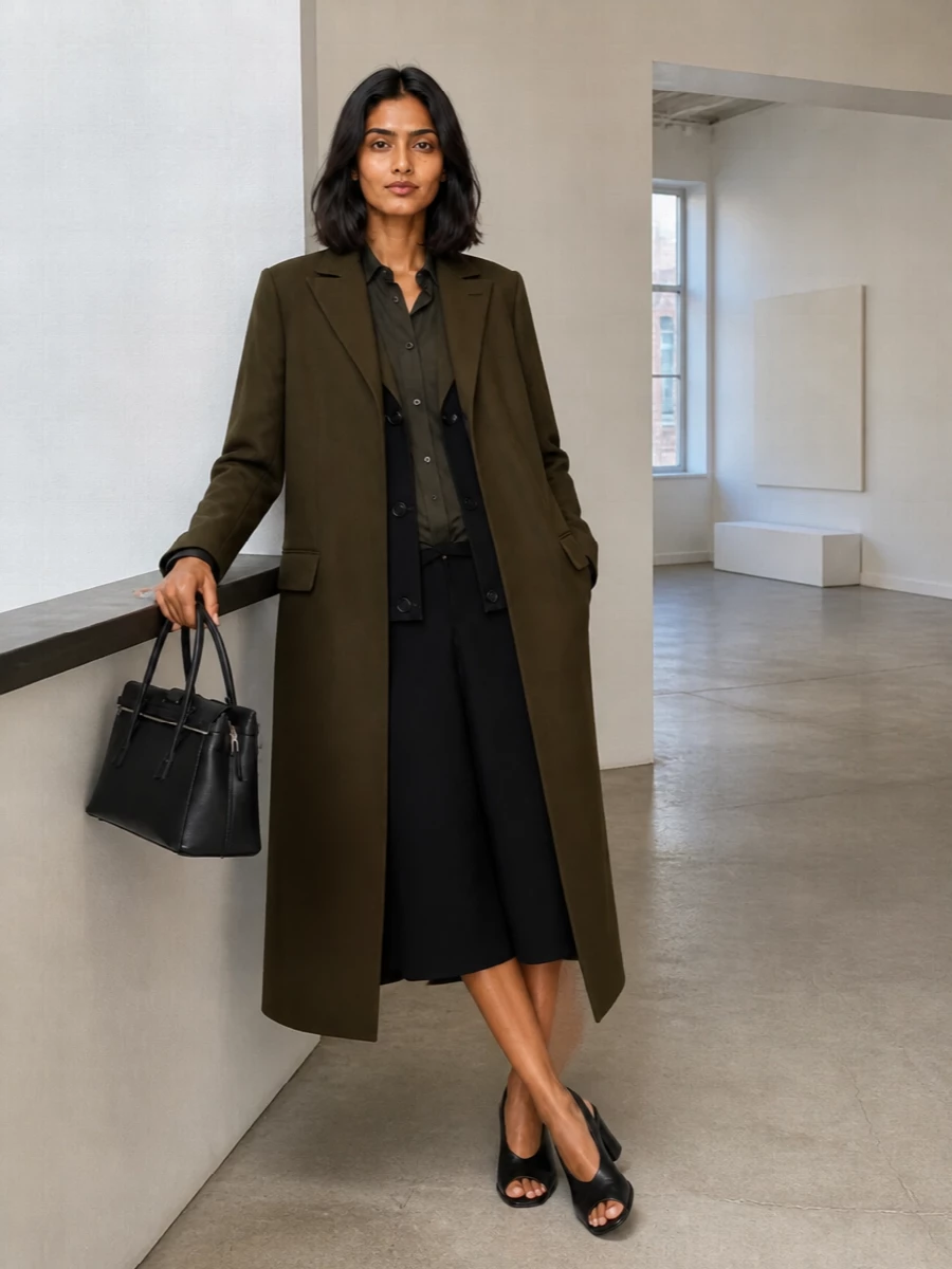 Maison margiela trench shirtdress with mm6 coat