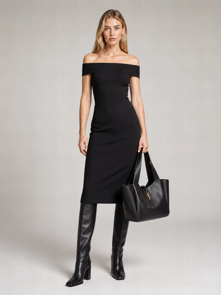 Alaïa Leather Square-Toe Knee-High Boots