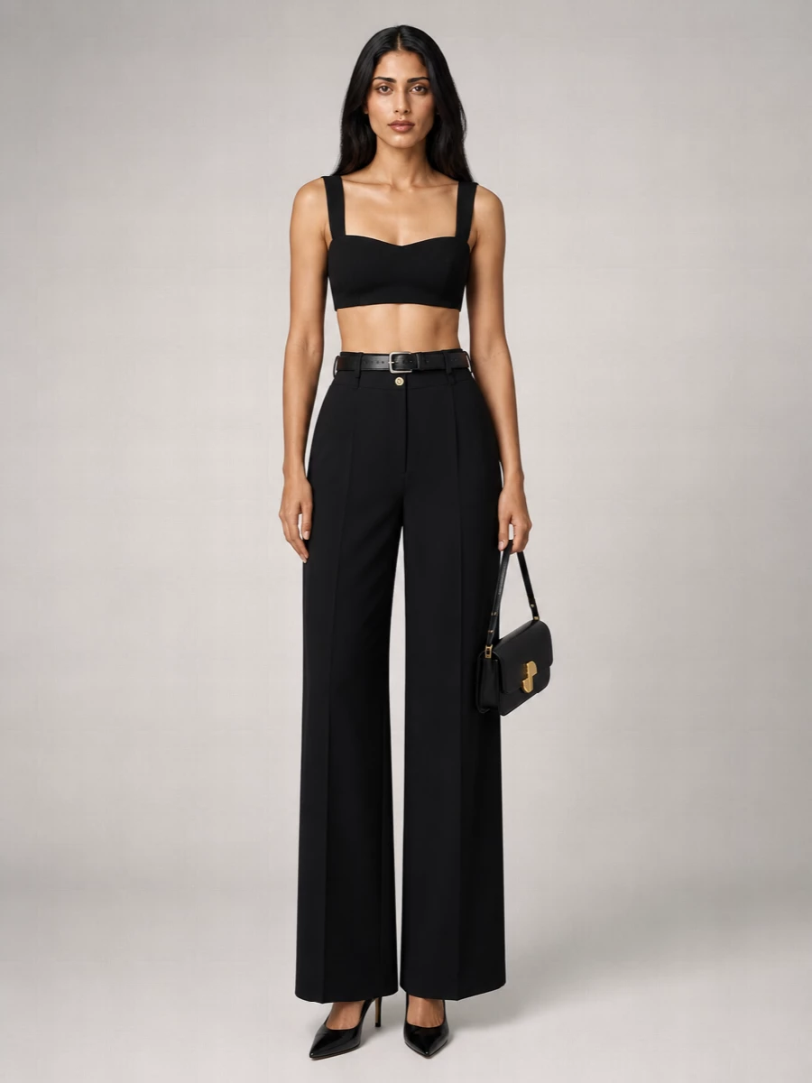 Patou Cotton Blend Tweed Cropped Bralette Top