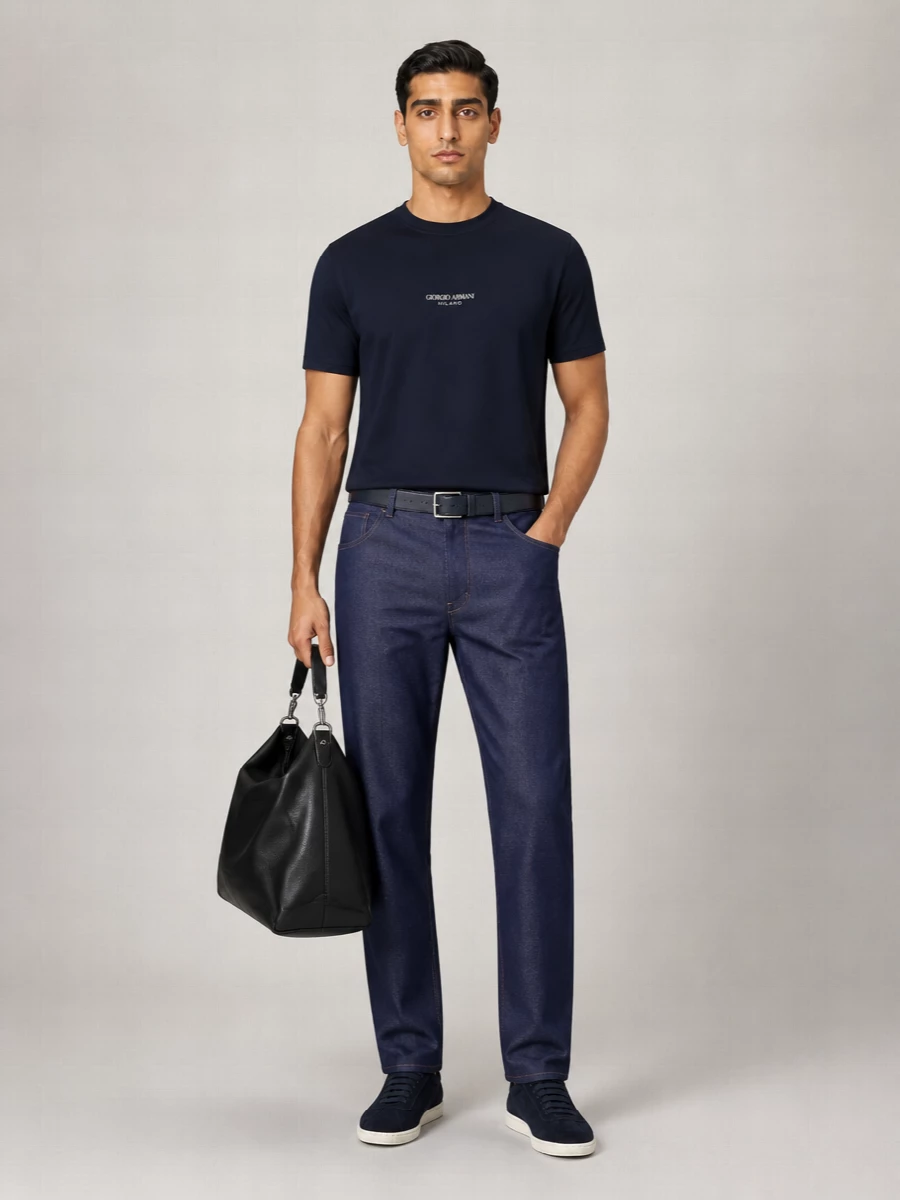 Giorgio Armani Logo Print Cotton Short-Sleeve T-Shirt