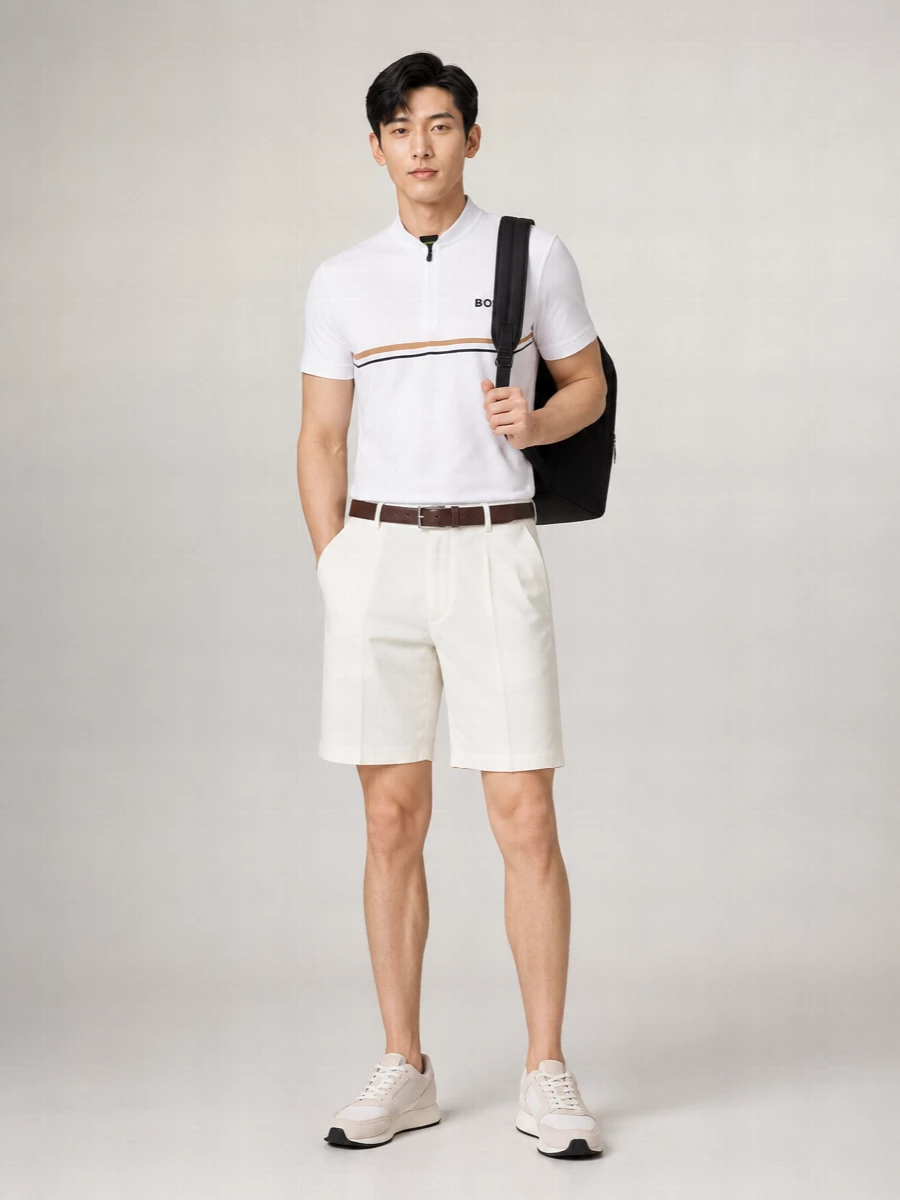 Boss Zip-Collar Regular-Fit Polo Shirt