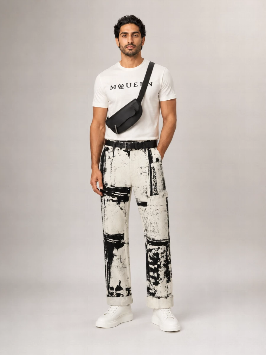 Alexander Mcqueen Printed Regular-Fit Jeans