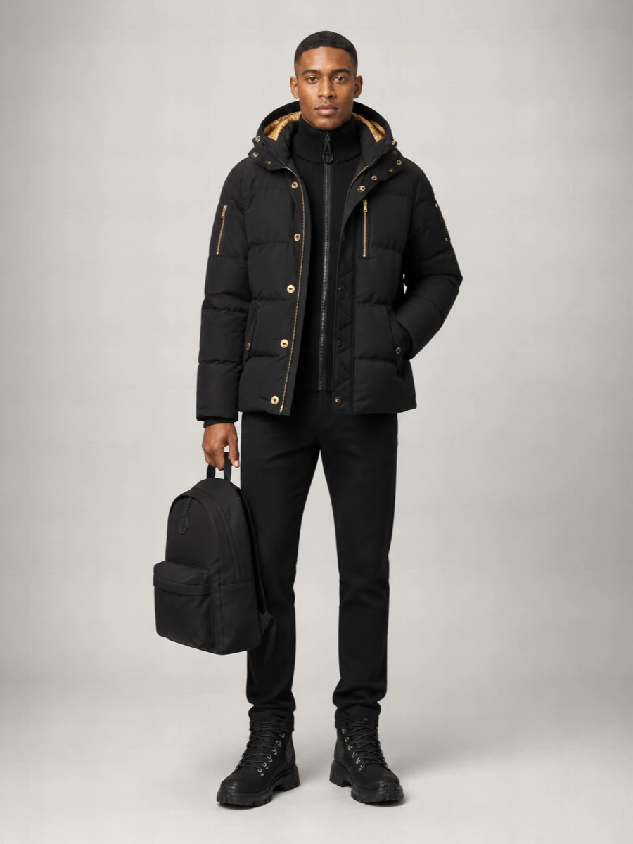 Moose Knuckles Luxe Padded Jacket With High Neck And Hood