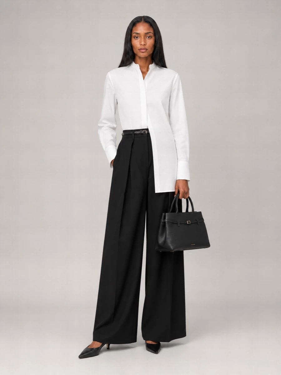 S Max Mara High-Rise Pleated Wide-Leg Trousers