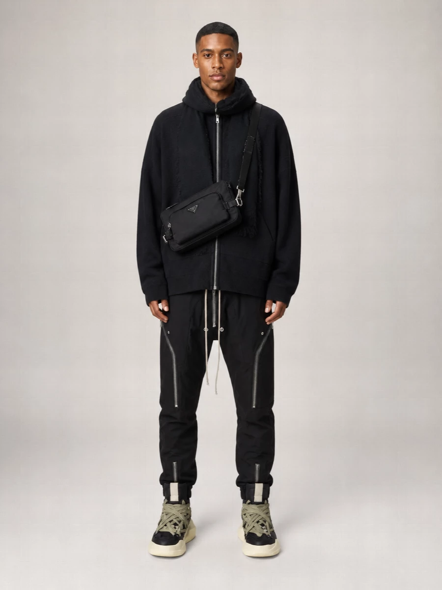 Rick Owens Cotton Heizer Cargo Track Pants