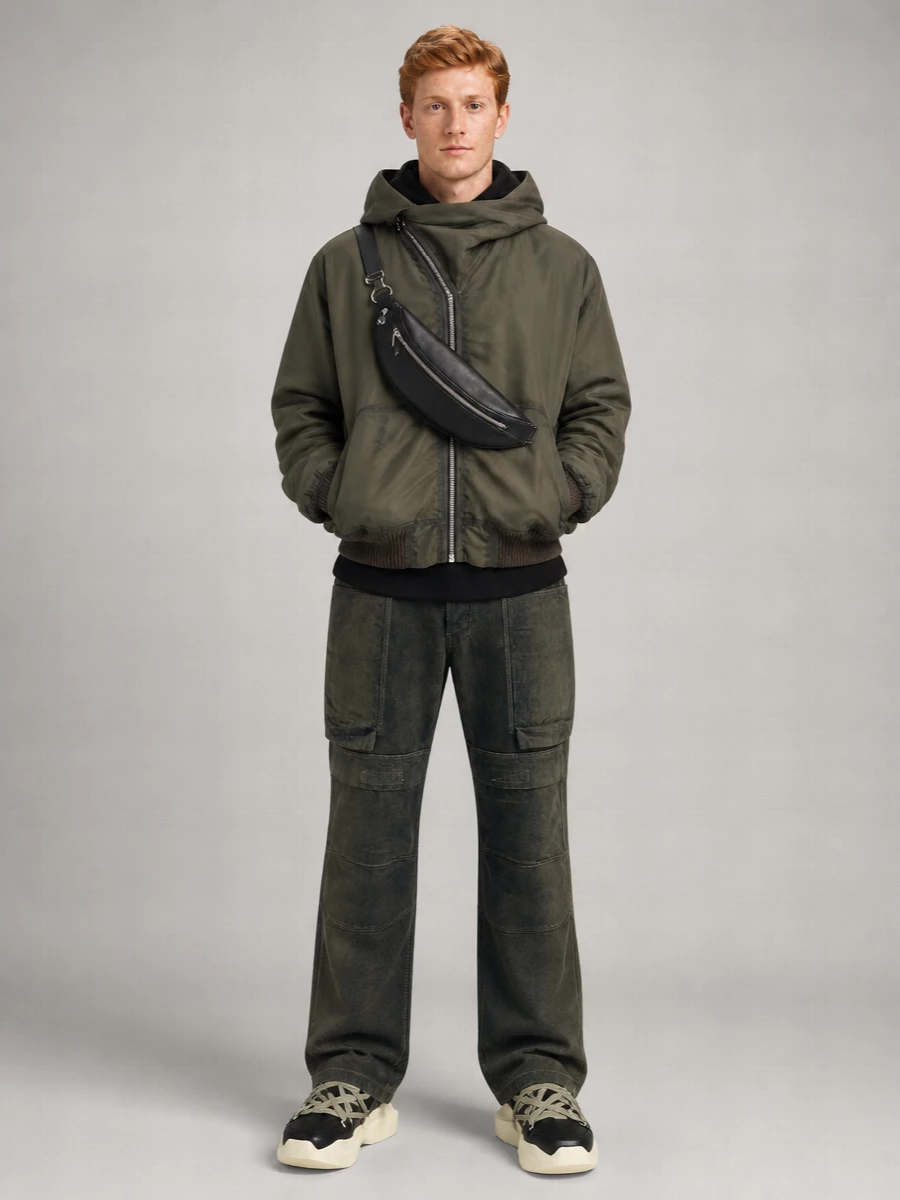 Rick Owens padded oversized hooded coat