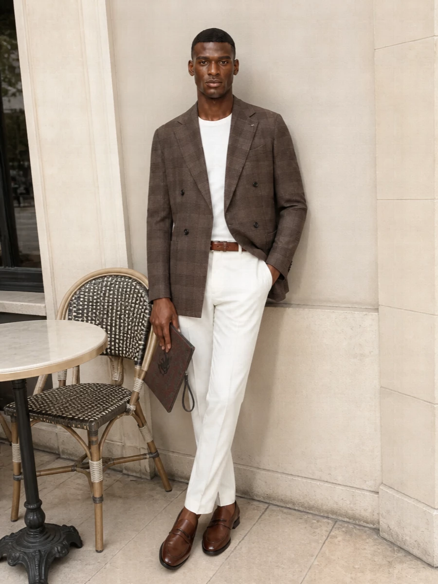 Tagliatore blazer pt torino off white trousers