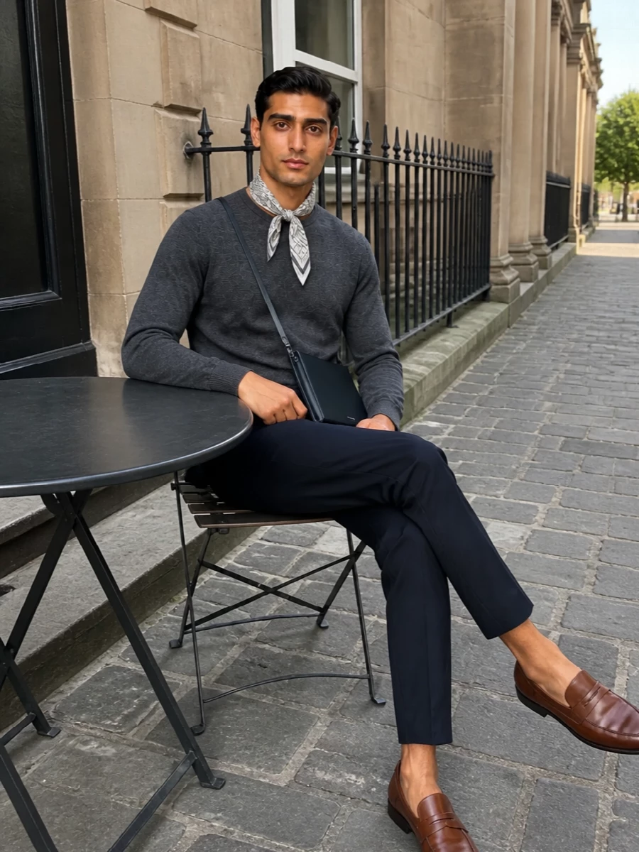 John smedley sweater eleventy navy trousers