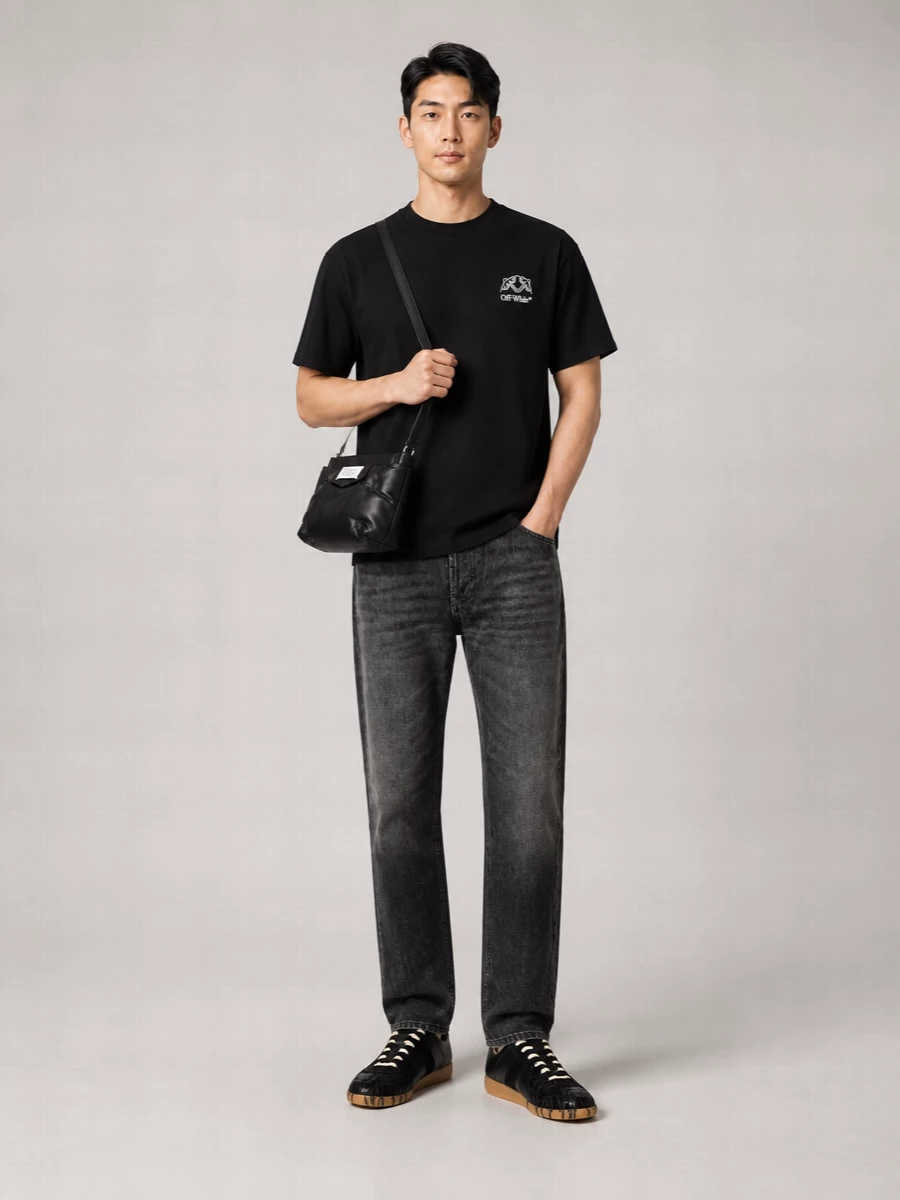 Off-White Cotton Printed Short-Sleeve T-Shirt