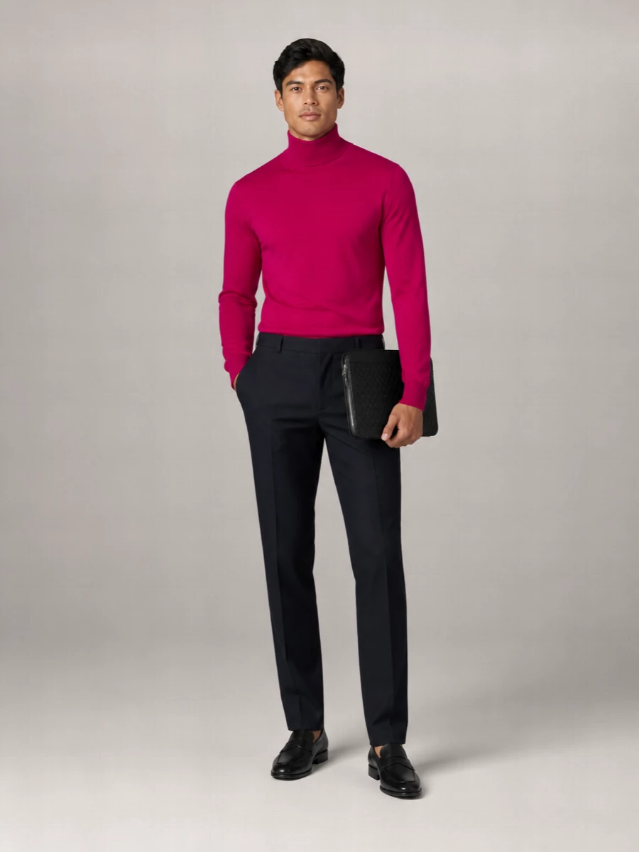 Pt Torino Ribbed Mock Turtleneck Virgin Wool Sweater