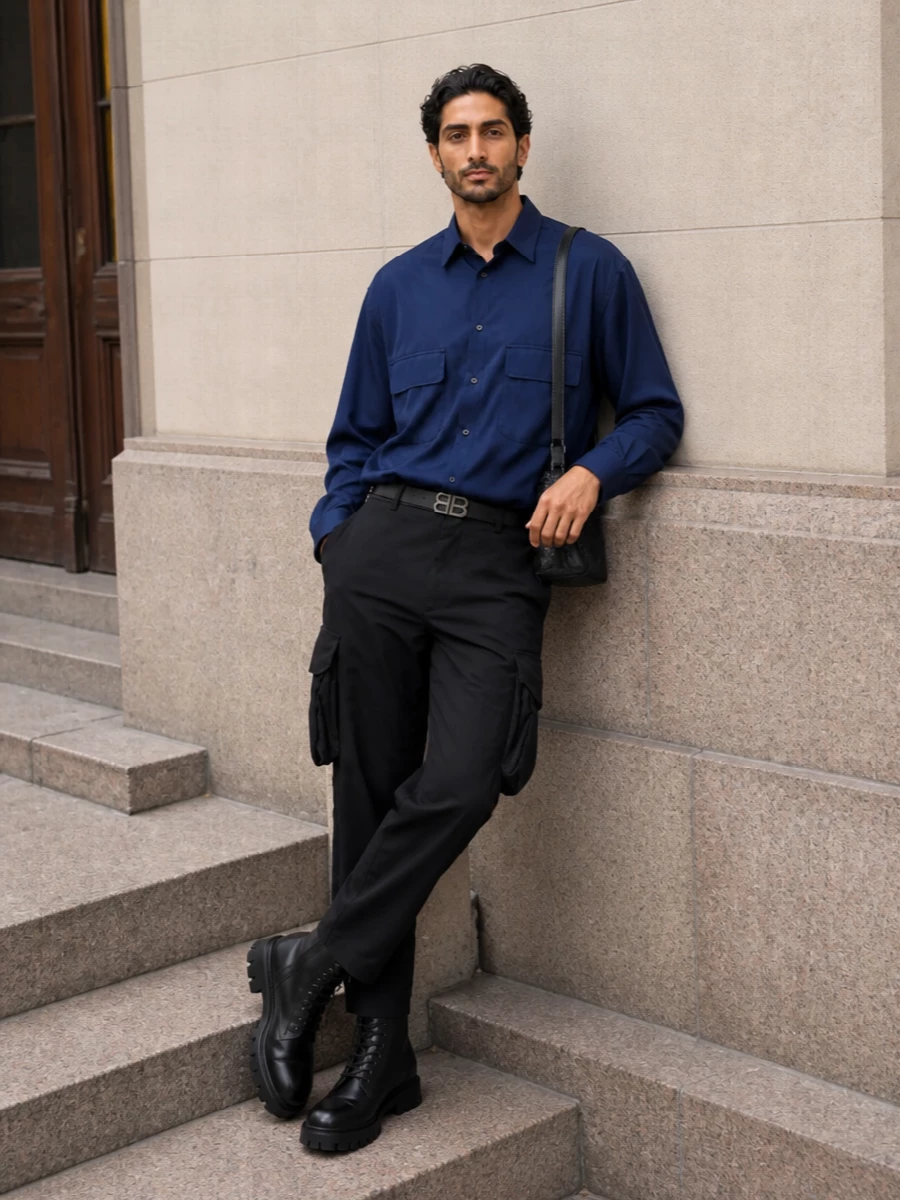Comme des garcons cargo trousers balenciaga boots