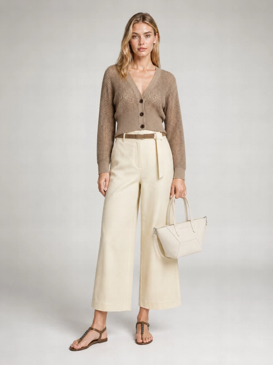 Brunello Cucinelli Sequined Mesh Cropped V-Neck Cardigan