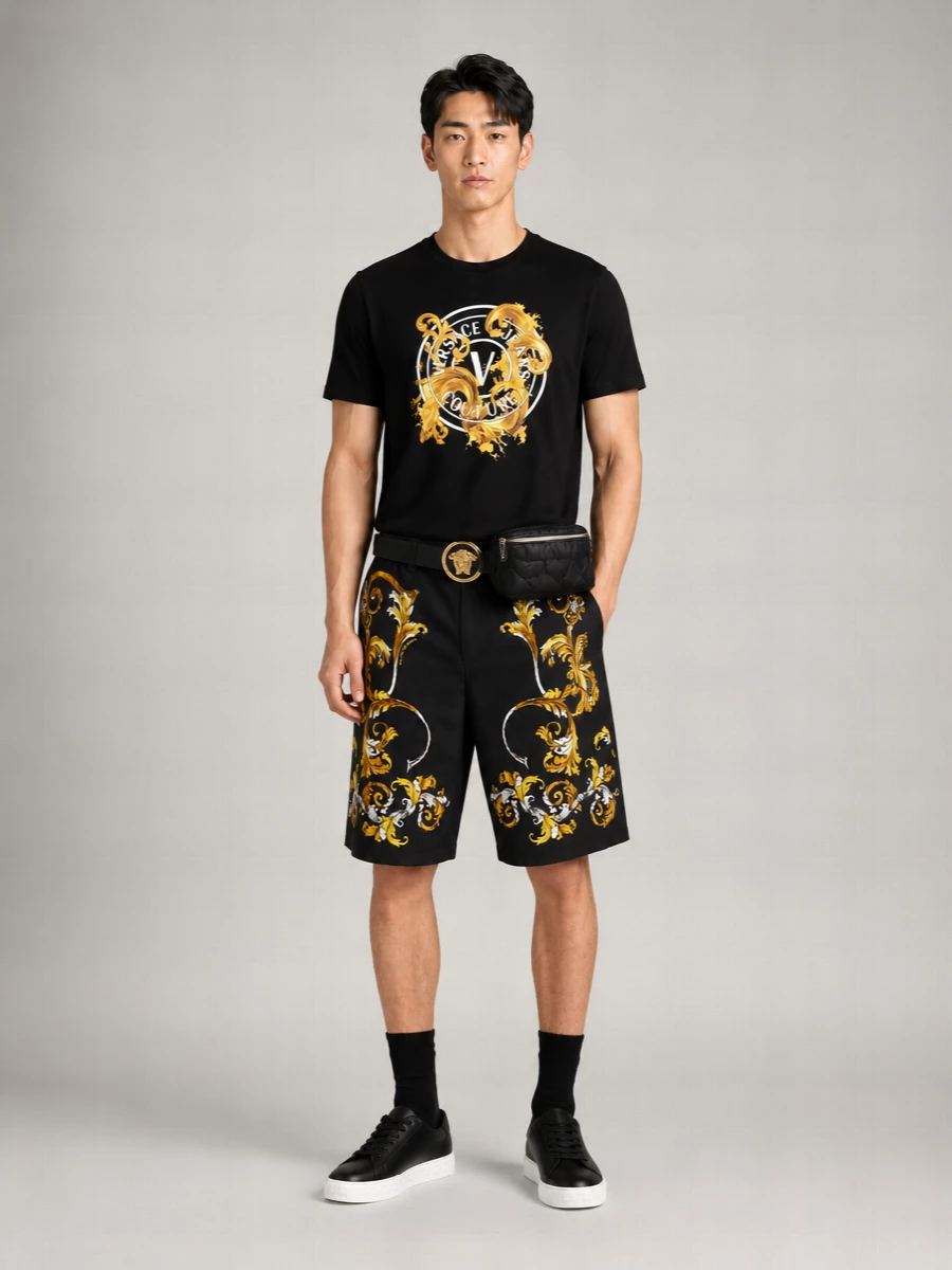 Versace Leather Low-Top Sneakers
