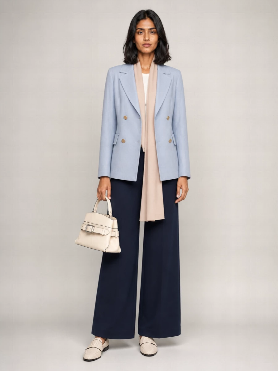 S Max Mara Linen Double-Breasted Jacket