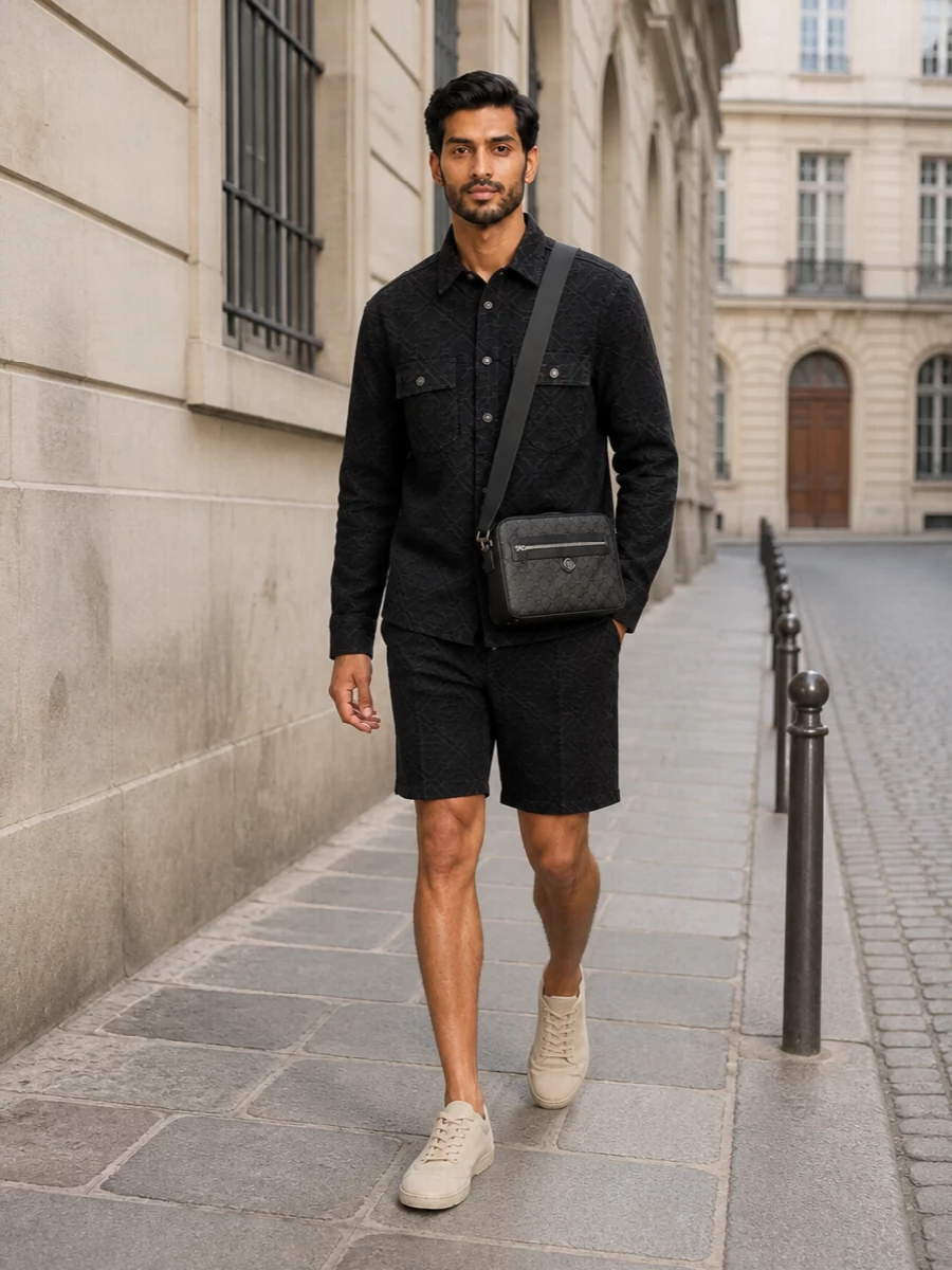 Casablanca overshirt shorts outfit gucci bag