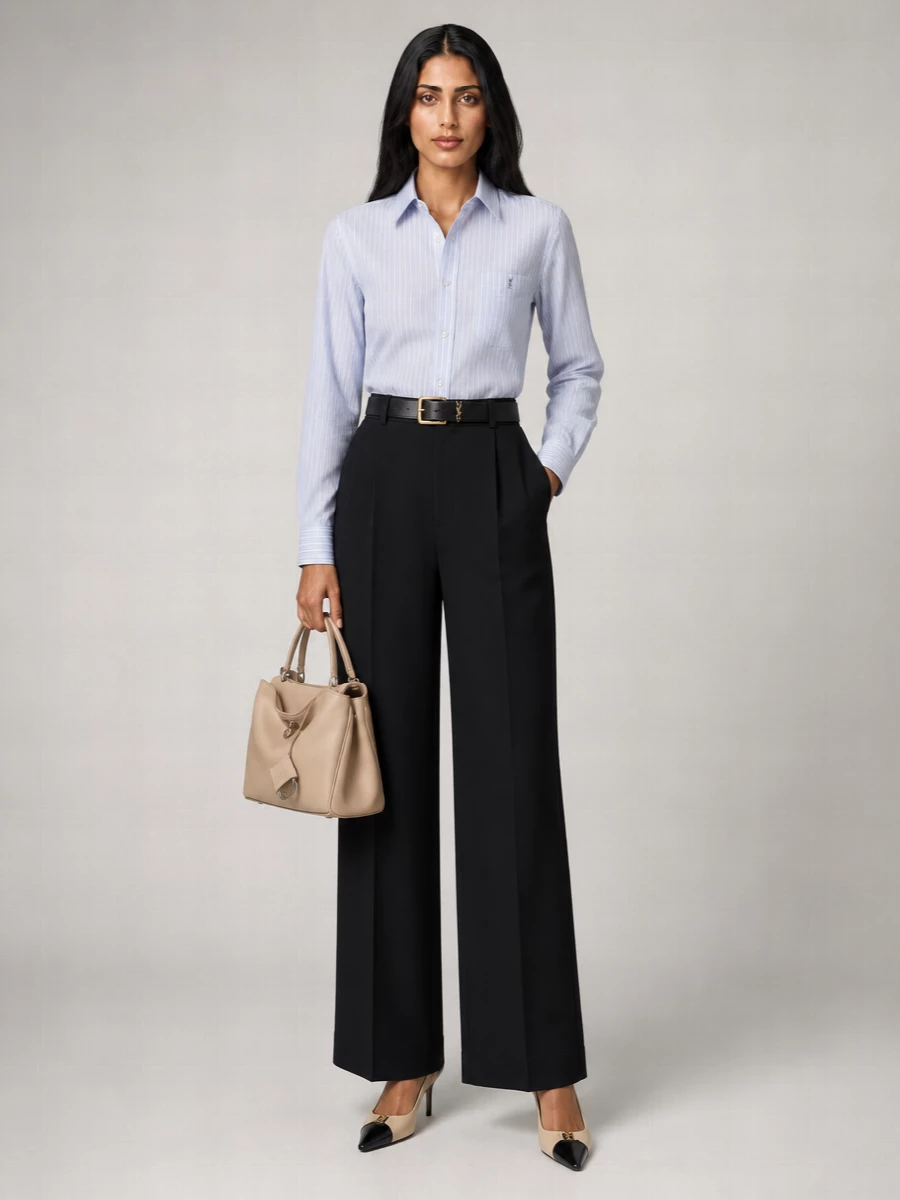Saint Laurent Striped Cotton Poplin Shirt