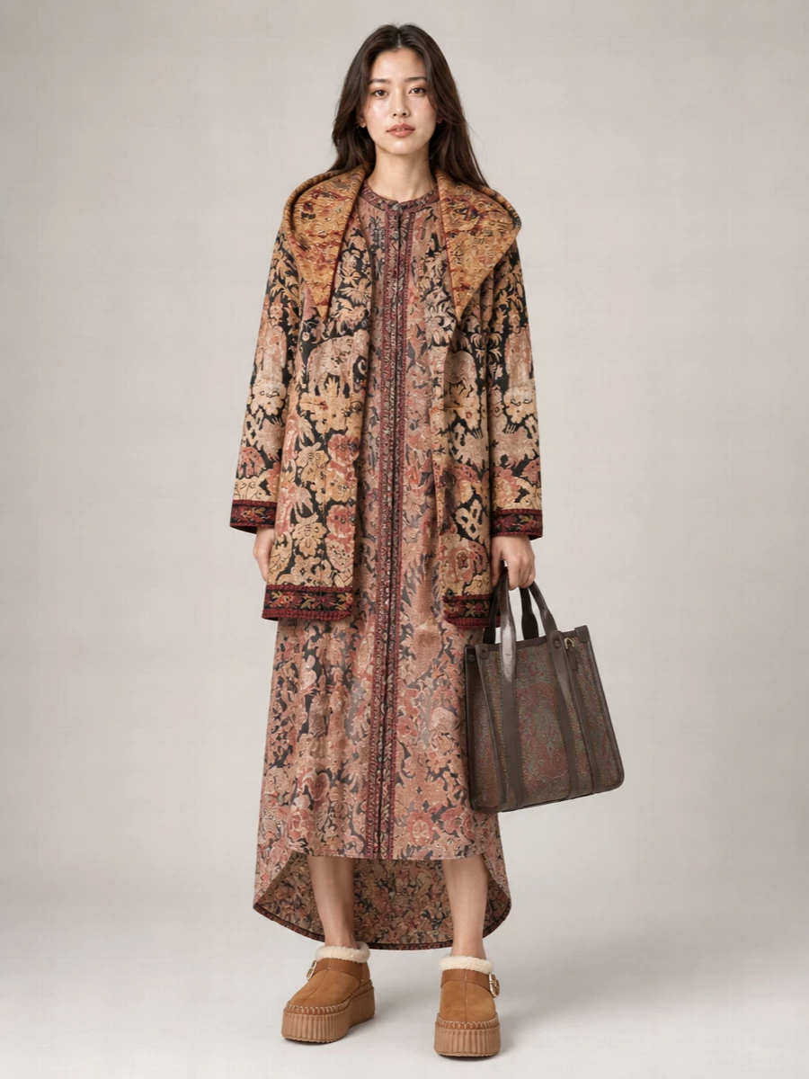 Pierre louise mascia wool reversible padded single breasted coat