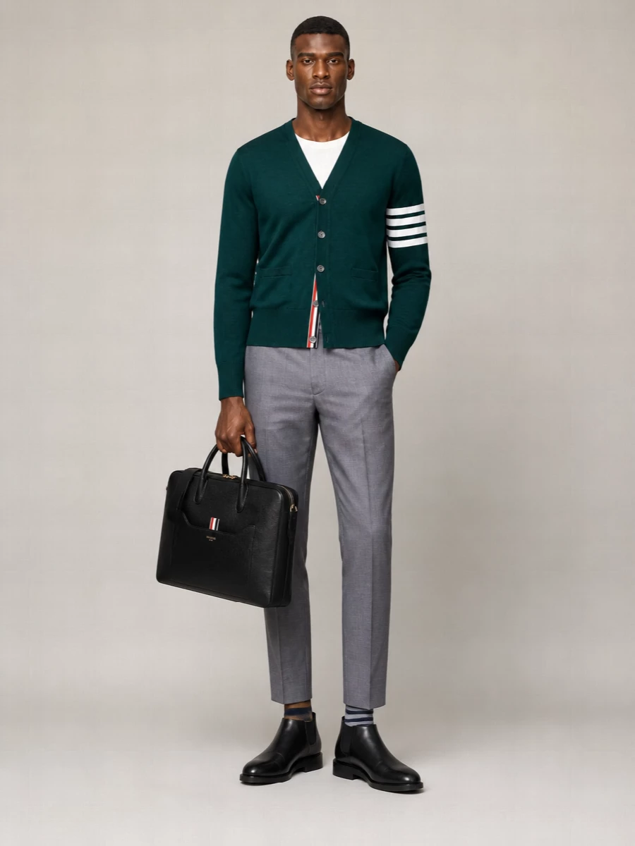 Thom Browne fine-knit v-neck cardigan