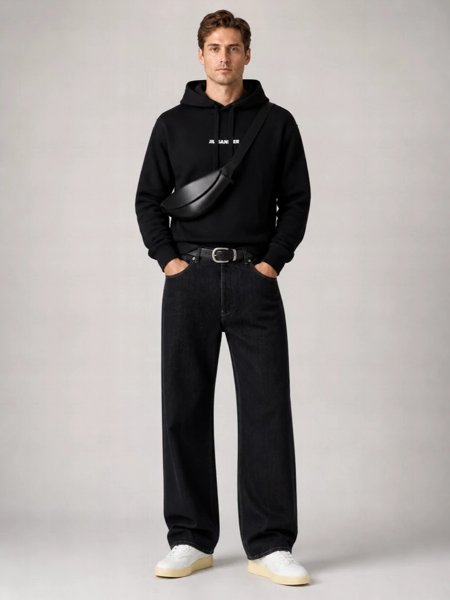 Jil Sander Logo Print Hoodie