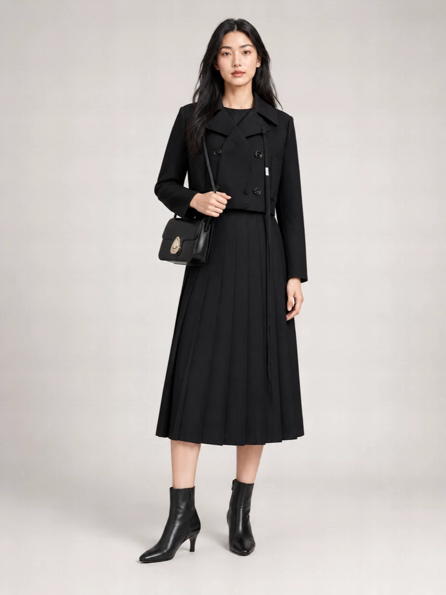 Ann Demeulemeester Wool Double-Breasted Cropped Jacket