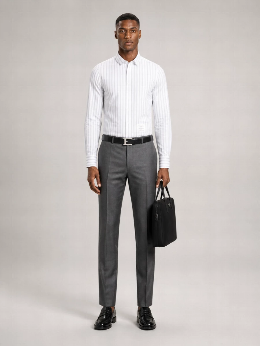 Thom Browne Trousers With Belt Loops And Pockets