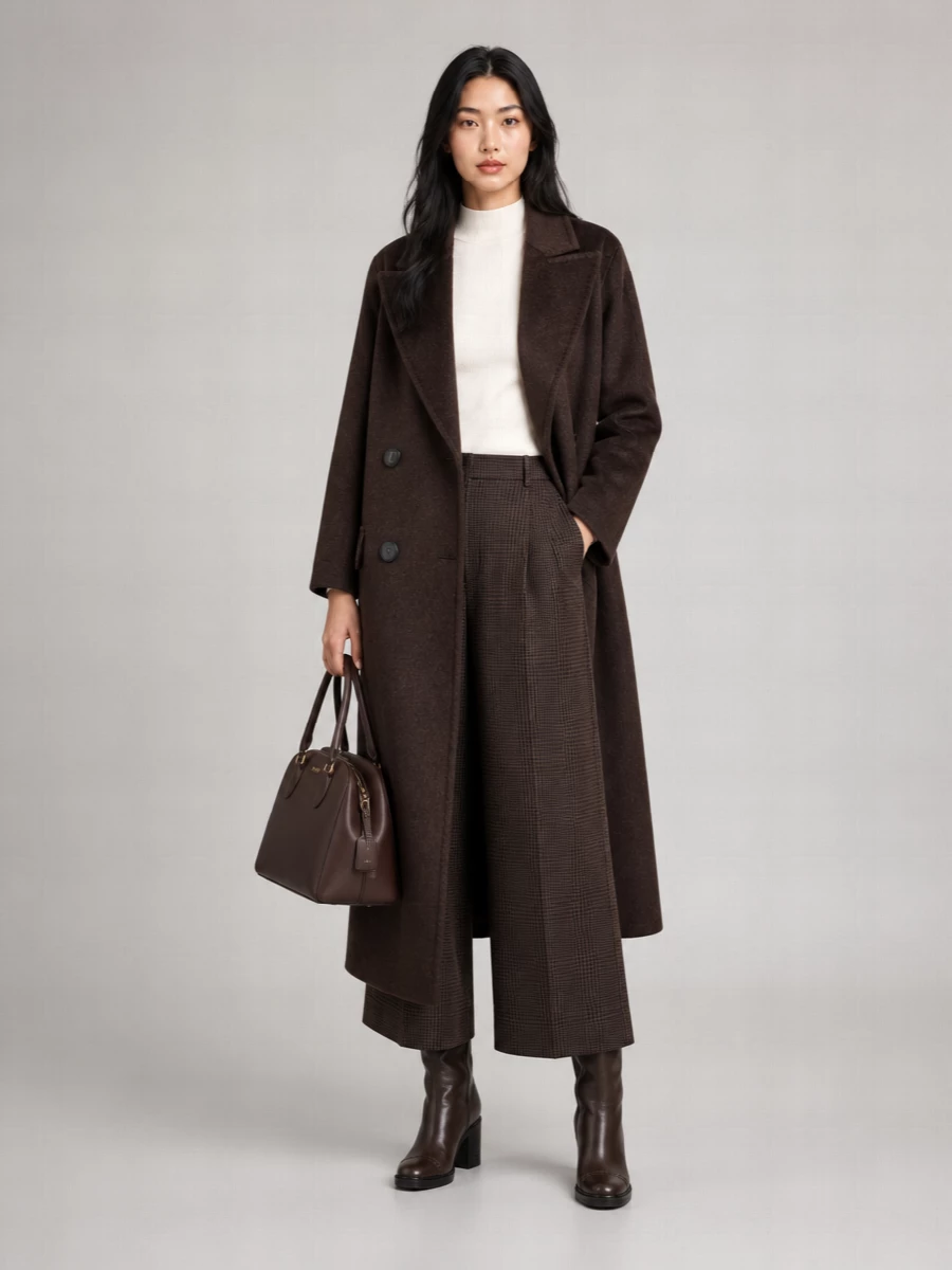 Max Mara Cashmere Alpaca Wool Double Breasted Coat