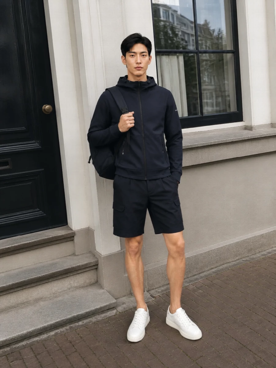 Woolrich hoodie herno cargo shorts sneakers