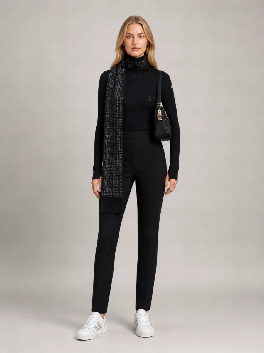 Moncler Virgin Wool Ribbed Turtleneck Sweater
