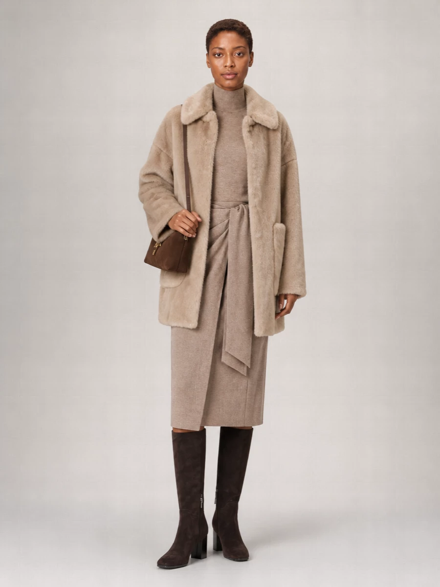 Herno Faux Fur Short Coat