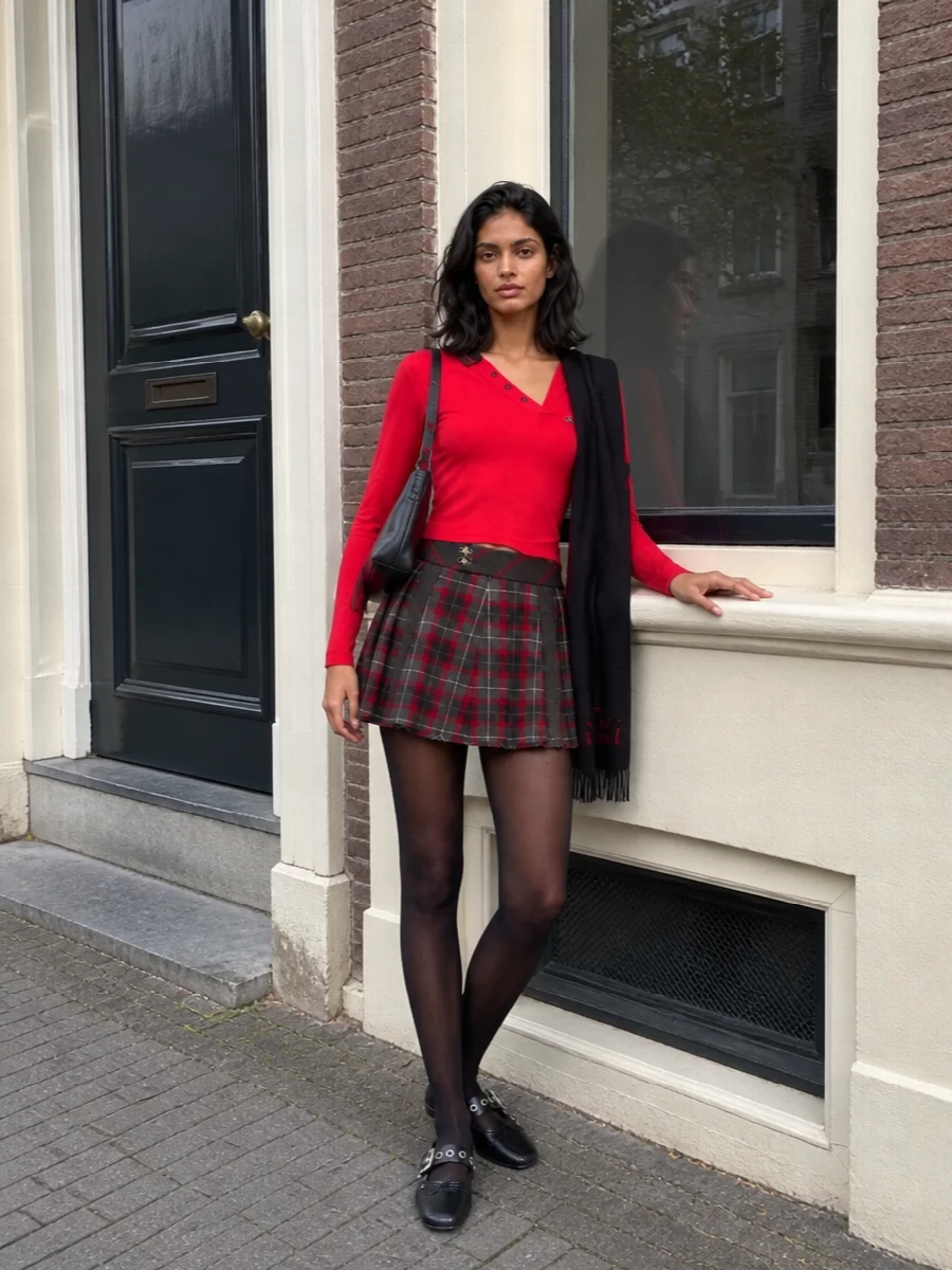 Vivienne westwood red top tartan mini outfit
