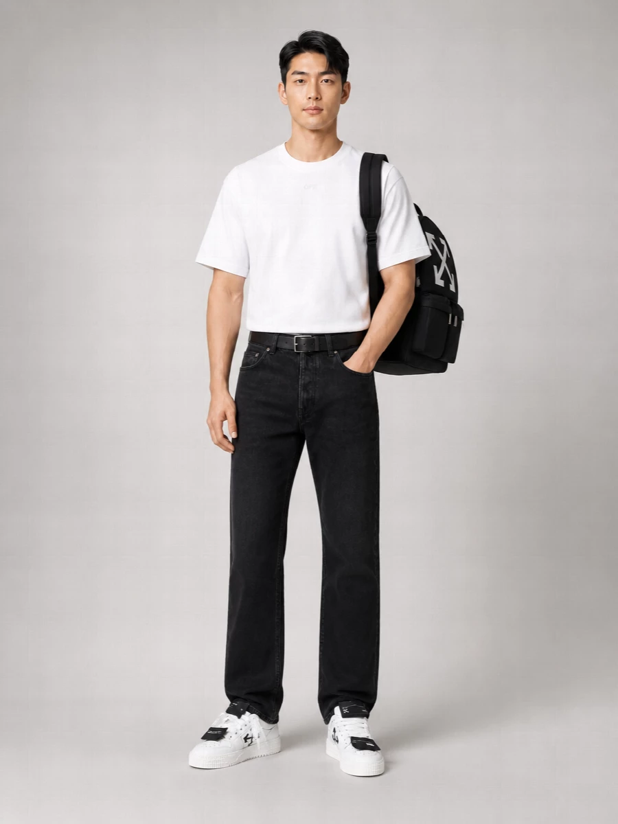 Off-White Logo Print Cotton Short Sleeve T-Shirt
