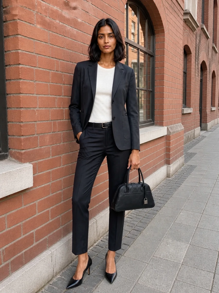 Miu miu blazer prada tailored trousers pumps