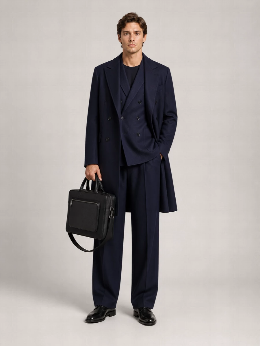 Giorgio Armani Virgin Wool Single Breasted Coat