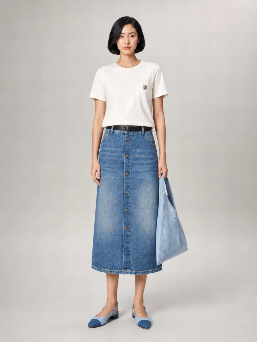 Carhartt Wip Cotton Knee-Length Straight Skirt