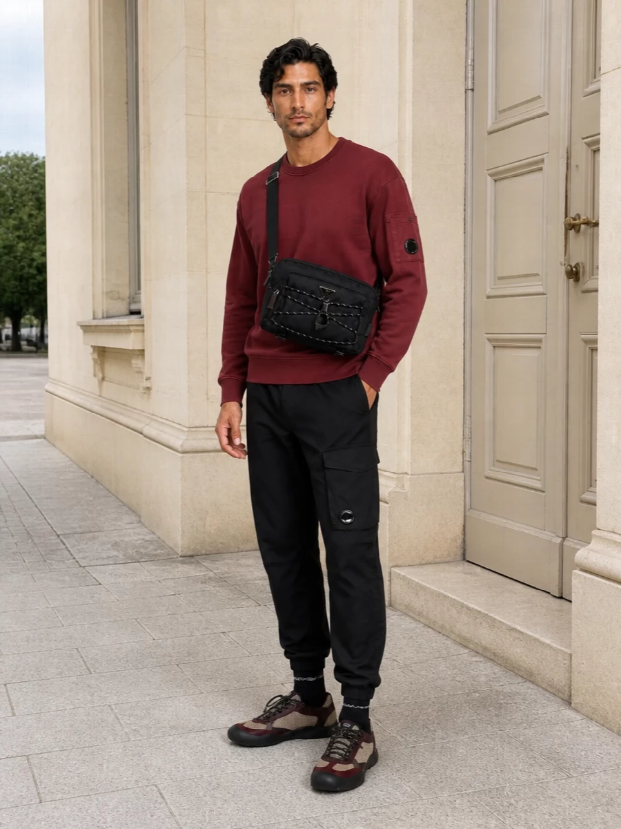 Cp company sweatshirt black cargo pants outfit
