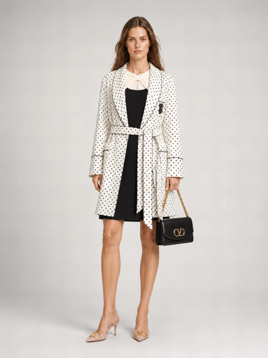 Valentino Printed Single-Breasted Coat