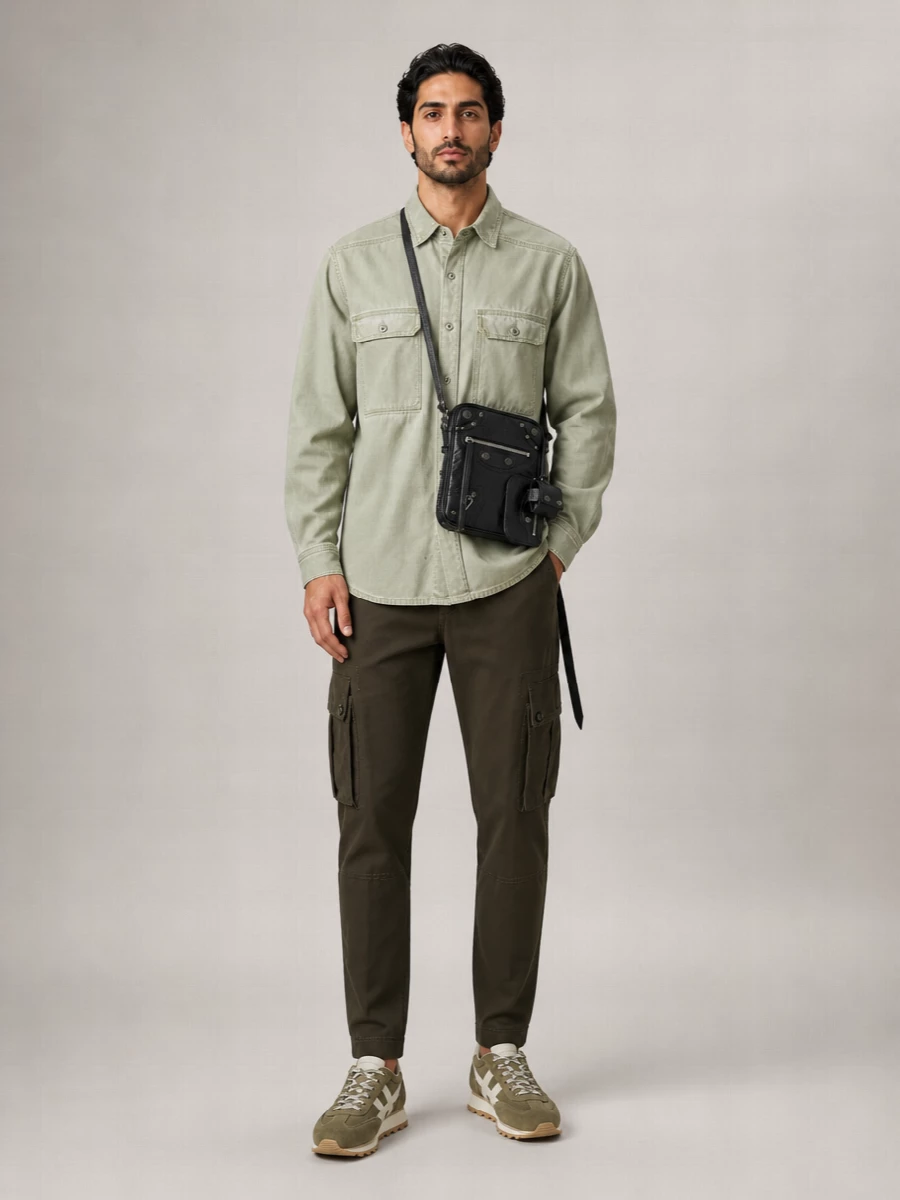 Balenciaga Leather Embellished Messenger Shoulder Bag