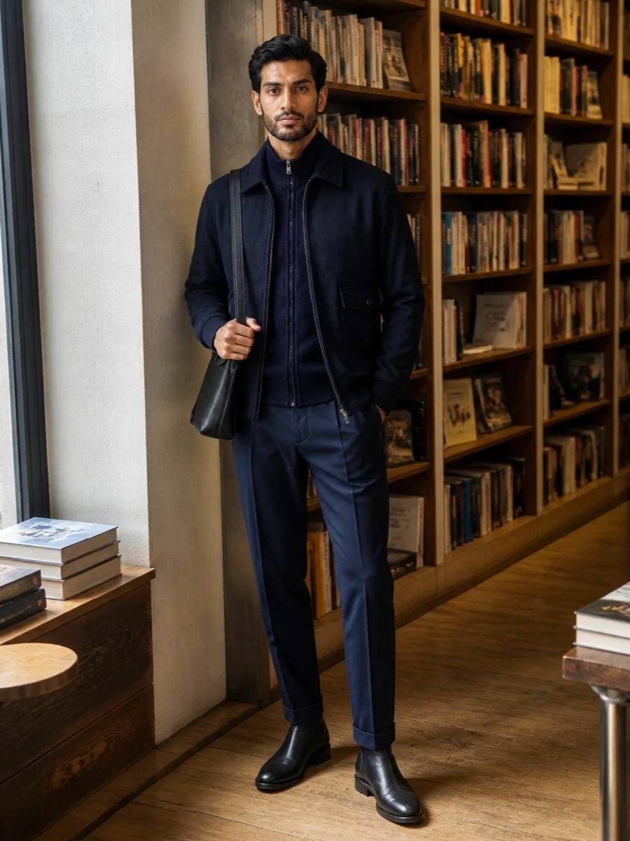 Pal zileri navy bomber pt torino trousers