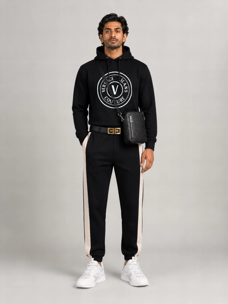 Versace Jeans Couture Cotton Logo-Print Hoodie