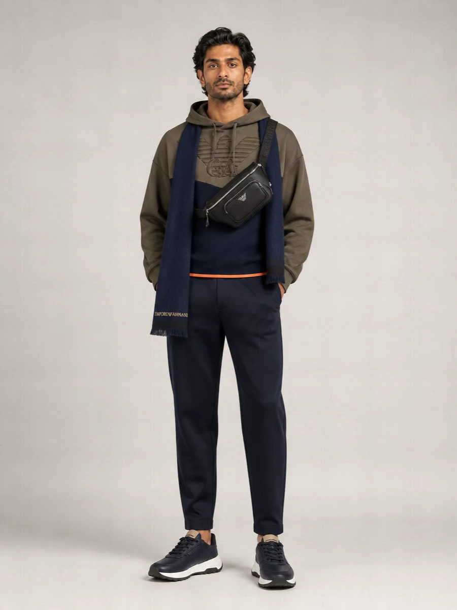 Emporio Armani Pebbled Low-Top Sneakers