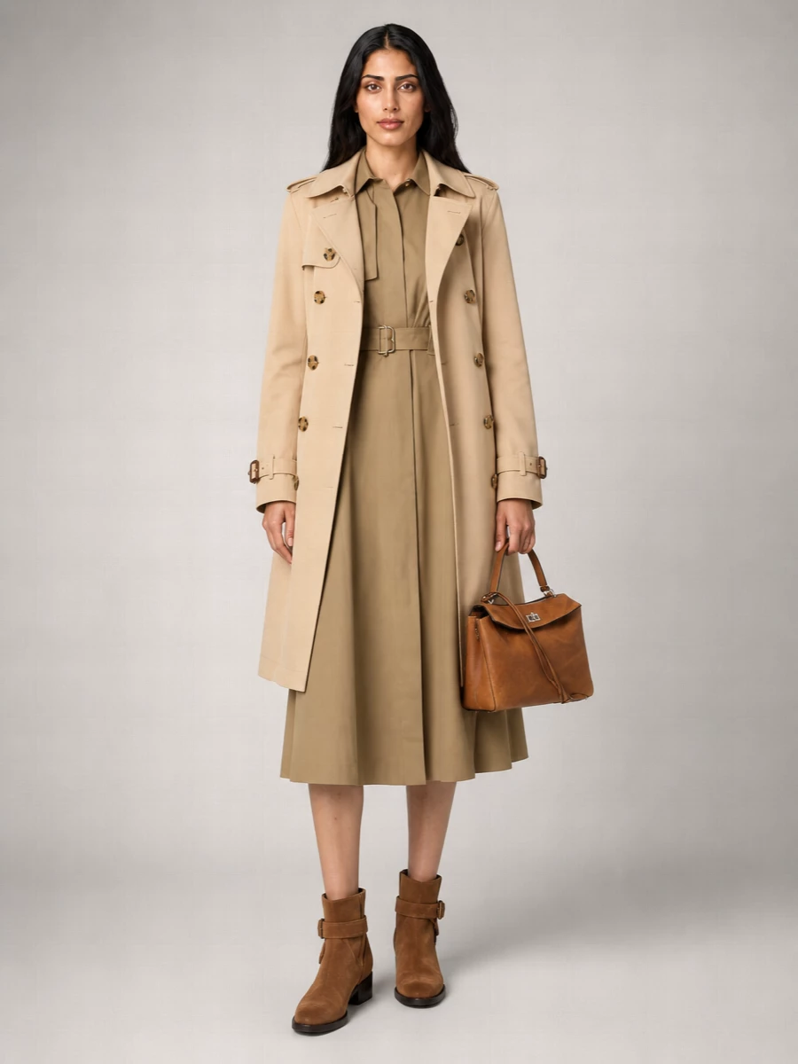 Burberry Cotton Gabardine Double-Breasted Trench Coat