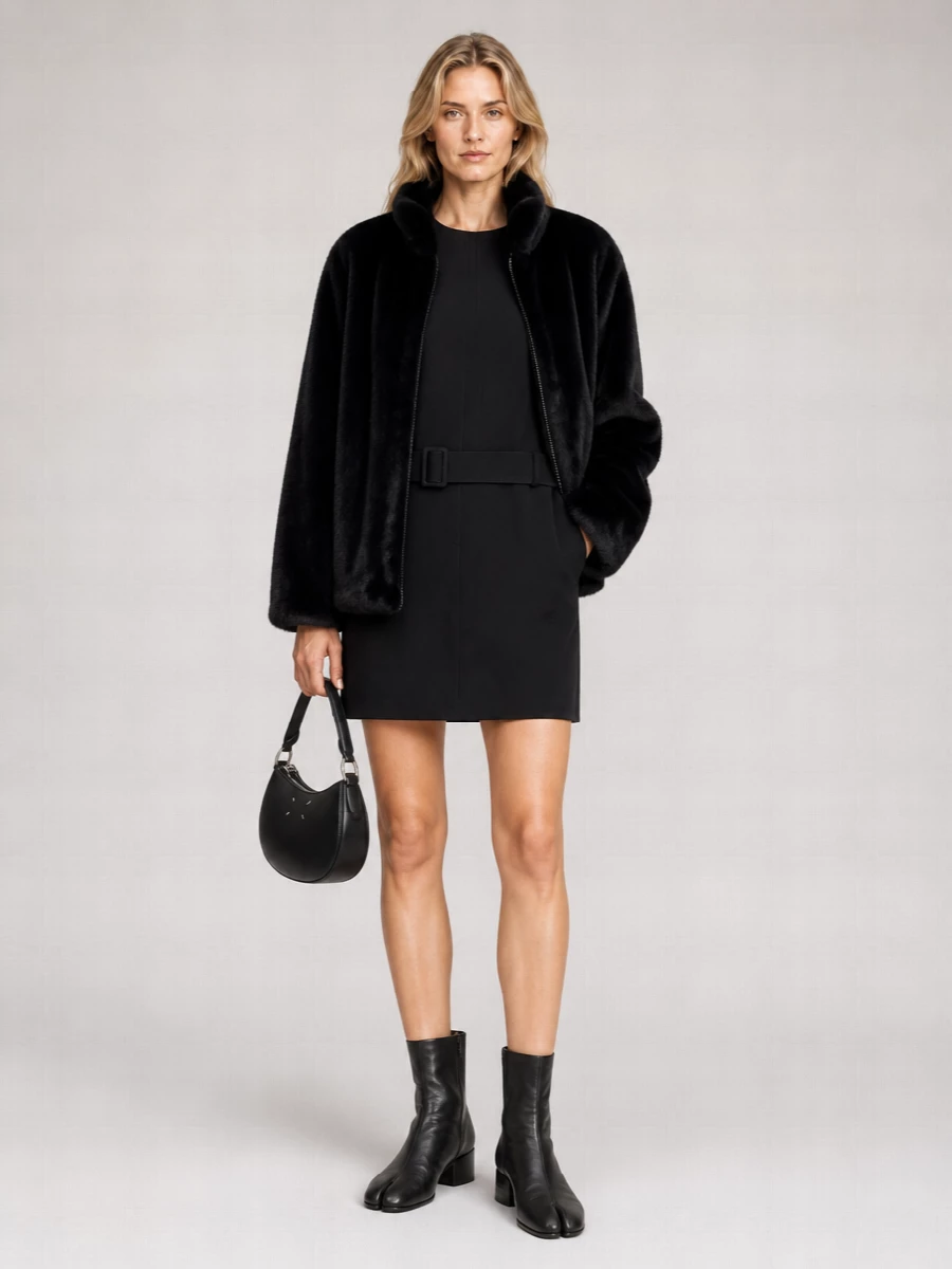 Mm6 Maison Margiela Faux Fur Relaxed-Fit Jacket