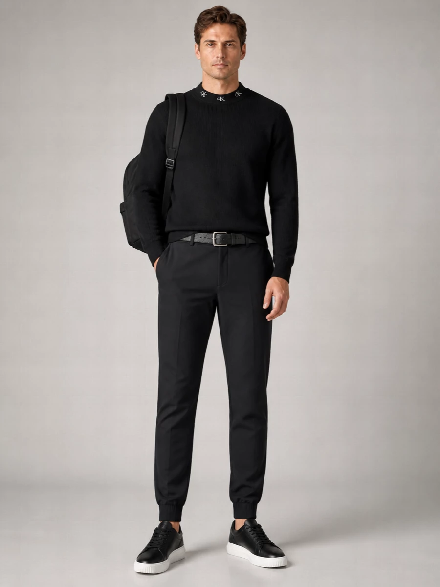 Calvin Klein Ribbed-Knit Cotton Crew-Neck Sweater