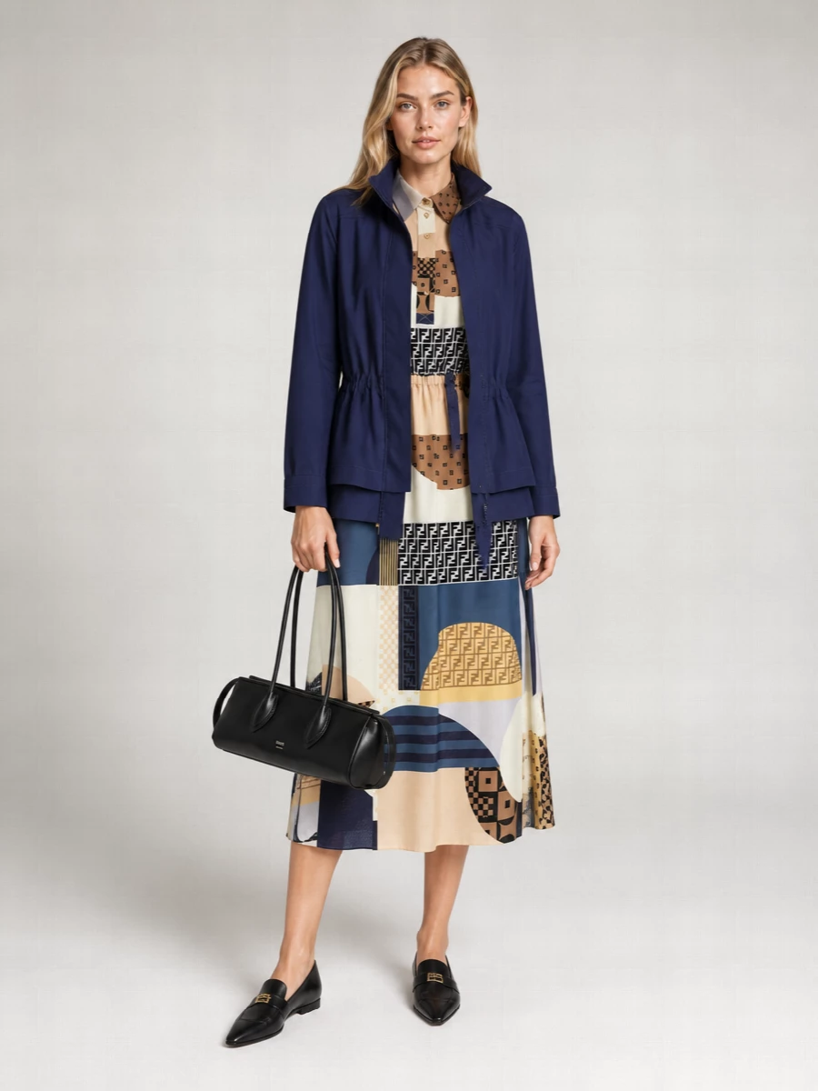 Fendi Cotton Midi Parka Jacket