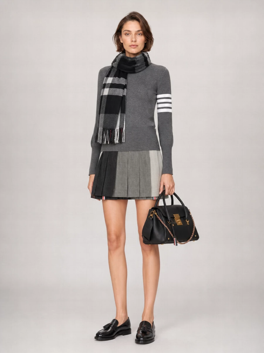 Thom Browne Ribbed Wool Crewneck Jumper