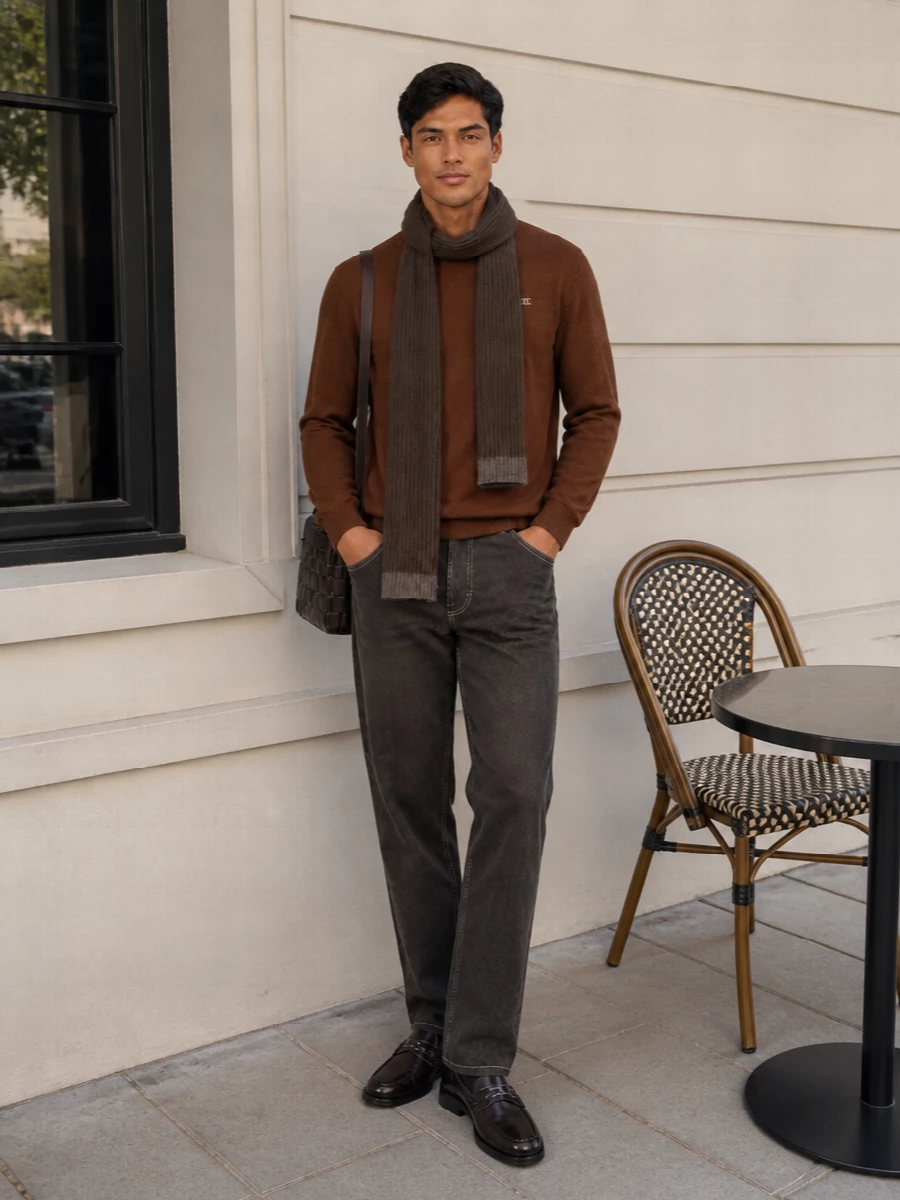 Celine brown sweater brunello cucinelli trousers